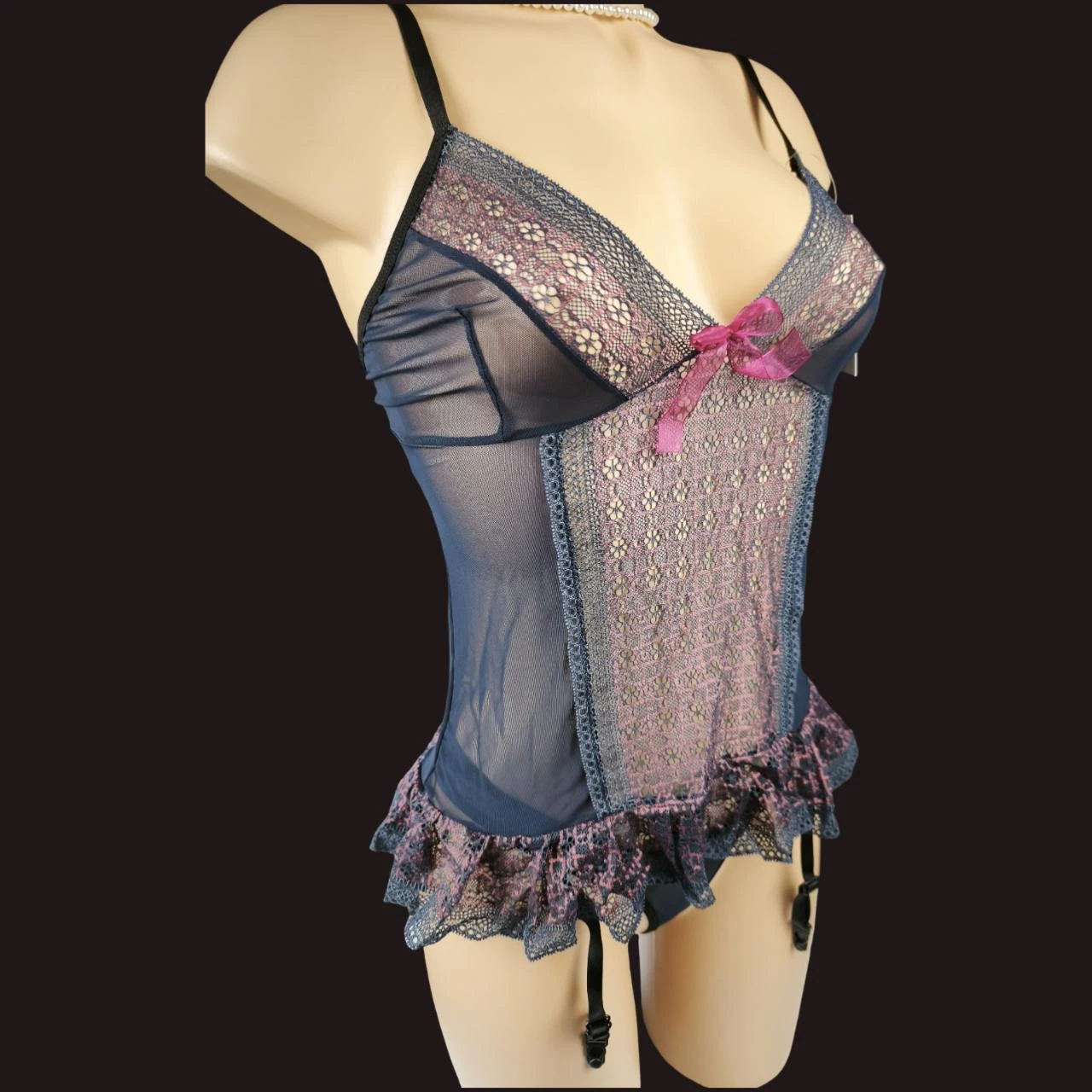 Conjunto de lingerie Guêpière + String Marca Casmir "Elise Corset" Novo G/GG 40/42 – photo 11